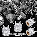 Miniatyrbillede 3 af 5: 4 stk. Bling Håndlavede Krystal Rhinestone Universal Chrome Krone Køretøj Bil Dækventilhætter