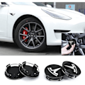 Miniatyrbilde 3 av 5: Hjulkapselsett, Tesla navkapsel senterkopper navmutterkopper for Tesla Model 3, Model Y, Model S, Model X, sølvfarget logo