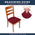 Miniatyrbild 5 av 5: Stretch Stolsöverdrag för Matsal, Vinrött Set om 2 Jacquard Stolsöverdrag