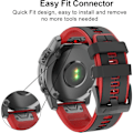 Miniatyrbilde 4 av 5: Rem for Garmin Fenix 7/Fenix 6/Fenix 5/EPIX 2, Quick Fit 22mm silikonklokkerem for Approach S60/S62, D2 Delta, Forerunner 935/945