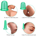 Miniatyrbild 3 av 5: Koppar för Koppingterapi Set Ansiktskopping Set Anti Cellulite Massage Silikon Massagekopp Familjehälsoskötselhjälp - Grön4st