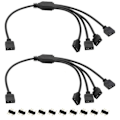 Miniatyrbillede 1 af 5: 2 stk. ARGB Splitterkabel, 1-til-4 Hun til Hun 5V 3-Pin Adresserbar RGB Splitter Forlængerkabel ARGB LED Synk Kabel