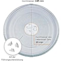 Miniatyrbillede 5 af 5: Drejetallerken til mikroovn 24,5 cm Mikroovnsplade Glas drejeskive R