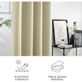 Miniatyrbillede 3 af 4: Mørklægningsgardiner Beige Superbløde Vinduesbehandlinger Termisk Isolerede Øjer Mørklægningsgardiner til Stue 117 x 137 cm 2 Paneler