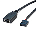 Miniatyrbilde 5 av 5: [PLEE] USB 9PIN til Type-C frontpanelkabel USB 9PIN til TYPE-E KEY-A adapterkabel USB frontpaneladapter