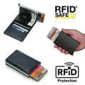 Miniatyrbillede 1 af 4: {PL}PopUp Smart Kortholder Skyd Ud 8 Kort RFID-NFC Sikker!! Sort Sort