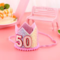 Miniatyrbild 2 av 4: Gradienta Regnbåge Partyhattar Födelsedagshättor Dekorativa Partyhuvudbonader (50 År Gammal)