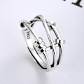 Miniatyrbillede 2 af 5: Sølv Anti Angst Ringe Til Kvinder Mænd Bånd Unisex Justerbar Stacking Spinning Uro Ring
