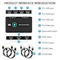 Miniatyrbild 5 av 5: KVM-switch 2-portars Box USB och HDMI-kompatibel switch för 2 datorer Dela tangentbord mus skrivare a [DB]