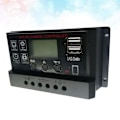 Miniatyrbild 3 av 3: Helautomatisk Universal Styrenhet för Litium-Blybatterier Solladdningsregulator Svart (30a)