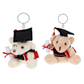 Miniatyrbild 1 av 3: 2 st Graduationsprydnader i plysch med björnar i studentmössa