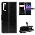 Miniatyrbillede 1 af 5: Sony Xperia 10 II - Crazy Horse Pung Etui - Sort Sort Sort