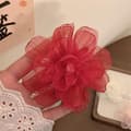 Organza Blomma Hårnål Blommig Hårklämma RÖD