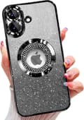 Misscase for iPhone 16 Magnetic Glitter Case Compatible with MagSafe, Full Protection Slim Shockproof Anti-Scratch Case with Camera Lens Protector