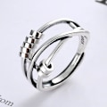 Miniatyrbillede 4 af 5: Sølv Anti Angst Ringe Til Kvinder Mænd Bånd Unisex Justerbar Stacking Spinning Uro Ring