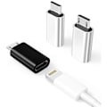 Miniatyrbilde 1 av 5: 3-pakning, Micro USB til Lightning-adapter, Lightning hun til Micro USB hann-adapter