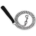 Kedja Hundkoppel Stålkoppel Metall Hund Solid PU Läderhandtag, Fo[PL]