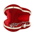 Miniatyrbild 4 av 5: Hjärtformad Handväska Dammode Sminkväska Kvällsväska Clutch Väska Handväska Elegant