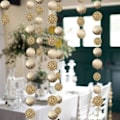 Pikkukuva 5 / 5: 5 kpl Glitter Samppanja Kulta Paperiympyrä Piste Garland Bannerit Streamerit Ripustettava Viiri Koriste Kihlaustilaisuuteen