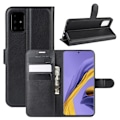 Miniatyrbillede 1 af 5: Samsung Galaxy A51 - Litchi Pung Etui - Sort Black Sort