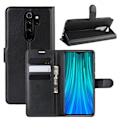 Miniatyrbillede 1 af 5: Xiaomi Redmi Note 8 Pro - Litchi Pung Etui - Sort Sort Sort