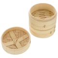 Miniatyrbilde 2 av 2: 1 Sett Bambus Steamer Kokekar Kurv Dim Sum Dumpling Mat Steamer med Lokk