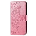 Miniatyrbillede 2 af 5: iPhone 13 - Sommerfugl Print Læder Etui - Pink
