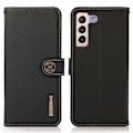 Miniatyrbillede 1 af 5: KHAZNEH Galaxy S23 Plus Etui RFID Ægte Læder Sort