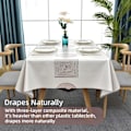 Miniatyrbild 4 av 5: Avtorkningsbar bordsduk PVC plast vattentät rektangulär bordsduksskydd för kök picknick utomhus inomhus (138x220 cm, geometrisk)