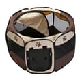 Vikbart hundtält med 8 paneler, 72 × 72 × 43 cm, brunt【PL】