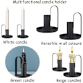 Miniatyrbilde 5 av 5: Lysestake, 2 stk holdere for lysestaker, enkel elegant kandelaber, lysestake