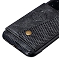 Miniatyrbillede 3 af 5: iPhone 12 / 12 Pro - Læder Cover Med Kortlomme Og Magnet - Sort Black Sort
