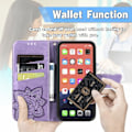 Miniatyrbillede 4 af 5: iPhone 13 - Sommerfugl Print Læder Etui - Lilla