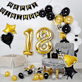 Miniatyrbillede 2 af 5: 18 års fødselsdag pynt, 18 års fødselsdag balloner Glad Fødselsdag Banner