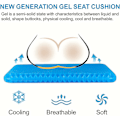 Miniatyrbilde 3 av 5: Gel Setepute, Dobbel Tykk Egg Gel Setepute Med Sklisikkert Trekk, Pustende Honeycomb Gel Pute For Trykkavlastning Ryggsmerter A