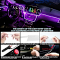 Miniatyrbild 3 av 5: Billamper för interiör, LED-ljusremsa för bil, med Bluetooth APP-kontroll, Multi-färg Musik Synkroniserad Billamper