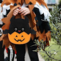 Miniatyrbillede 4 af 4: Halloween Trick or Treat-tasker, søde flagermus-græskar slikspand taske, multifunktionelle genanvendelige filt tasker kurv til festgaver gaveposer