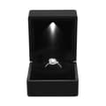 LED-belyst ringboks øredobber ring gaveeske bryllupsring smykker SVART BLACK