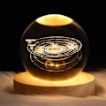 Pikkukuva 4 / 5: Pieni Kristallipallo Puuvalaisinpohjalla 3D Lasipallo LED-valolla