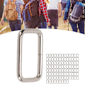 Miniatyrbild 1 av 8: 100 st metall fyrkantiga spännen rektangulär metallring för väska handväska väska DIY sömnad hårdvara hantverk silver3/8x25x15mm