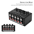 Miniatyrbillede 7 af 8: Stereo Mixer Passiv 4-kanals Audio Line Mini RCA Bærbar til Computer Telefon Tablet