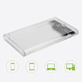 Miniatyrbild 4 av 5: Transparent 2,5 tums SATA HDD SDD Box Case Typ C Mobil Hårddisk Extern Kapsling UASP