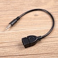 Miniatyrbillede 2 af 5: Konverteradapterkabel 3,5 mm han-lyd AUX-stik til USB 2.0 type A hun OTG