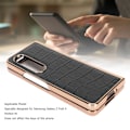 Miniatyrbilde 7 av 8: Telefondeksel Beskyttende Deksel for Samsung Galaxy Z Fold 4 Nano Plating Krokodilian Mønster Ekte Lær Skrapebestandig Svart