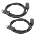 Miniatyrbilde 3 av 5: 2 stk DisplayPort-tilkoblingskabel DP til DP-kabel 1,8 m DP hann til hann adapterkabel