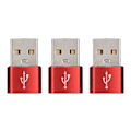Pikkukuva 2 / 8: 3 kpl USB 2.0 uros-uros-liitäntä Metalli USB-uros-uros-liitäntä kannettavalle tietokoneelle ja matkapuhelimelle (Punainen)
