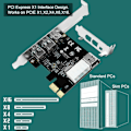 Miniatyrbild 6 av 6: Högpresterande PCI-Express FireWire-adapterkort, kompatibelt med IEEE 1394-standarder, Hot Swapping, Windows Mac-kompatibelt, Tre externa 1394A