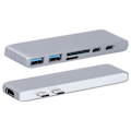 Miniatyrbild 6 av 7: 7-i-1 Typ-C Högupplöst 4K Kortläsare Hubb Adapter USB3.1 Dockningsstation