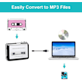 Miniatyrbild 4 av 5: Kassettband till MP3-omvandlare, kassettbandspelare Walkman USB-bandspelare från kassett till MP3, digitala filer för bärbara datorer och Mac-datorer från kassett till MP3 (svart)