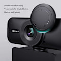 Miniatyrbild 4 av 5: Webkamera med mikrofon, Full HD 1080P webbkamera med lock för videostreaming, onlinelektioner, konferenser, fungerar med Skype, Zoom, Facetime